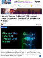 Litecoin, Toncoin Or Mantix? Which One of These Are Analysts Predicted For Mega Gains in 2025?