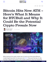 Bitcoin Hits New ATH — Here’s What It Means for BTCBull and Why It Could Be the Potential Crypto Presale Now