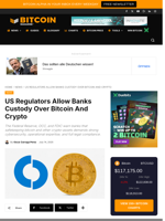 US Regulators Allow Banks Custody Over Bitcoin And Crypto