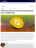 CMB International Lists $3.8b Money Market Fund on BNB Chain