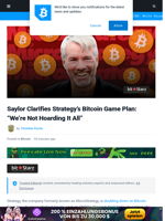 Saylor Clarifies Strategy’s Bitcoin Game Plan: “We’re Not Hoarding It All”