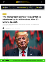 The Meme Coin Dinner: Trump Ditches His Own Crypto Millionaires After 23-Minute Speech - CoinCentral