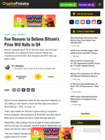 Few Reasons to Believe Bitcoin's Price Will Rally in Q4