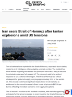 Iran seals Strait of Hormuz after tanker explosions amid US tensions