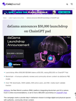 daGama announces $50,000 launchdrop on ChainGPT pad - CoinJournal