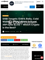 SHIB Targets 1346% Rally, Cold Wallet’s Utility Gains Ground, XRP Eyes $2.50 - Which Crypto is the Best? | Live Bitcoin News