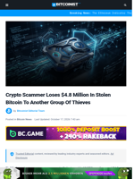 Crypto Scammer Loses $4.8 Million In Stolen Bitcoin To Another Group Of Thieves | Bitcoinist.com