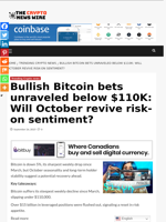 Bullish Bitcoin bets unraveled below $110K: Will October revive risk-on sentiment? - The Crypto News Wire