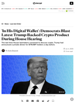 'In His Digital Wallet': Democrats Blast Latest Trump-Backed Crypto Product During House Hearing - Decrypt