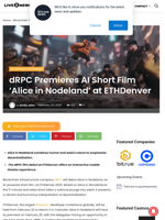 dRPC Premieres AI Short Film ‘Alice in Nodeland’ at ETHDenver | Live Bitcoin News