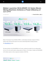 Bitdeer Launches SEALMINER A3 Series Bitcoin Mining Machines Achieves a Power Efficiency of 12.5 J/TH - Visionary Financial