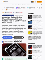 Argentine Judge Orders Urgent Freeze of Crypto Wallets Tied to Controversial Libra Token