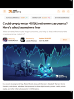 Could crypto enter 401(k) retirement accounts? Here’s what lawmakers fear - AMBCrypto