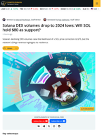 SOL Price Drop To $75 Possible As DEX Volumes Plummet