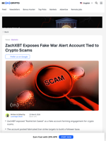 War Alerts Fuel Crypto Pump & Dump Schemes, Warns ZachXBT