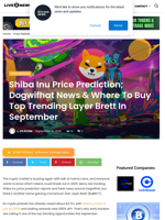 Shiba Inu Price Prediction; Dogwifhat News & Where To Buy Top Trending Layer Brett In September | Live Bitcoin News