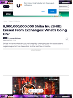 8,000,000,000,000 Shiba Inu (SHIB) Erased From Exchanges: What's Going On? - U.Today