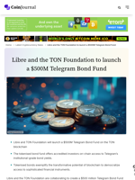 Libre and the TON Foundation to launch a $500M Telegram Bond Fund - CoinJournal