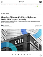 Morning Minute: Citi Sets Sights on 2026 for Crypto Custody - Decrypt