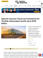SpaceX secures Texas tax incentives for Terafab chip project worth up to $119 billion