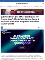 Qubetics Nears $13.9M as the Highest ROI Crypto—Gala’s Blockchain Gaming Surge & VeChain’s Enterprise Adoption Could Drive Market Growth - TheNewsCrypto
