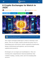 6 Crypto Exchanges to Watch in 2026 – Crypto News Flash