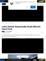 Luke Dashjr Reportedly Mulls Bitcoin Hard Fork - U.Today