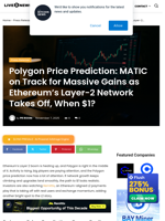 Polygon Price Prediction: MATIC on Track for Massive Gains as Ethereum’s Layer-2 Network Takes Off, When $1? | Live Bitcoin News