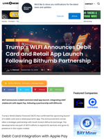 Trump’s WLFI Announces Debit Card and Retail App Launch Following Bithumb Partnership | Live Bitcoin News