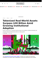Tokenized Real-World Assets Surpass $30 Billion Amid Growing Institutional Adoption - 