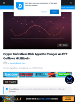 Crypto Derivatives Risk Appetite Plunges As ETF Outflows Hit Bitcoin