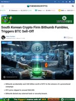 South Korean Crypto Firm Bithumb Fumbles, Triggers BTC Sell-Off - TheNewsCrypto