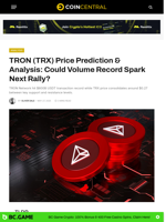 TRON (TRX) Price Prediction & Analysis: Could Volume Record Spark Next Rally? - CoinCentral