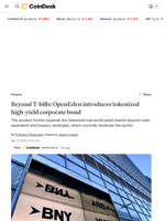 BNY investments’ short-dated bond strategy tokenized by Bermuda-regulated OpenEden