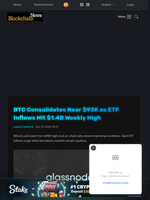 BTC Consolidates Near $93K as ETF Inflows Hit $1.4B Weekly High - Blockchain.News