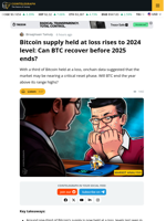 33% of BTC in Loss May Trigger Market Reset: Here’s Why