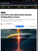 ETH ETFs Draw Wall Street Interest, Staking Moves Closer - DailyCoin