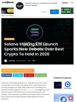 Solana Staking ETF Launch Sparks New Debate Over Best Crypto To Hold In 2026 | Live Bitcoin News