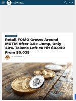 Retail FOMO Grows Around MUTM After 3.5x Jump, Only 40% Tokens Left to Hit $0.040 From $0.035 - TechBullion