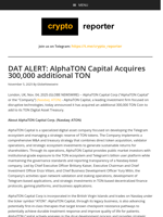 DAT ALERT: AlphaTON Capital Acquires 300,000 additional TON