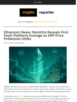 Ethereum News: Remittix Reveals First PayFi Platform Footage as XRP Price Prediction Shifts