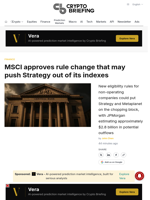 MSCI approves rule change that may push Strategy out of its indexes