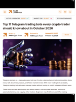 Top 11 Telegram trading bots every crypto trader should know about in October 2026 - AMBCrypto