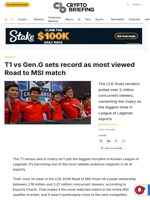 T1 vs Gen.G sets record as most viewed Road to MSI match