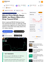 Bitcoin Price Briefly Nears $82K, but Bears Warn of a Drop Toward $76K