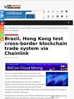 Brazil, Hong Kong test cross-border blockchain trade system via Chainlink - The Crypto News Wire