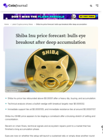 Shiba Inu price forecast: bulls eye breakout after deep accumulation - CoinJournal