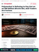 Polymarket Is Refusing to Pay Out on an $80 Million Bitcoin Bet, And Traders Are Furious - Coinspeaker