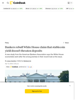 Bankers rebuff White House claim that stablecoin yield doesn't threaten deposits 