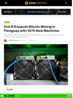 KULR Expands Bitcoin Mining in Paraguay with 3570 New Machines - CoinCentral